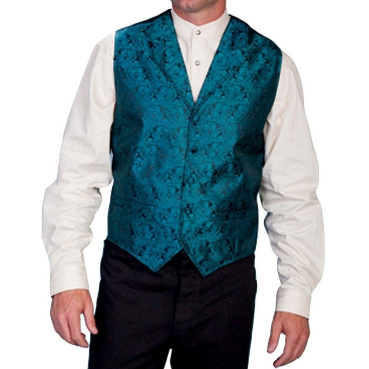 Scully Western Vest Men Paisley Cover Button Formal Rangewear F0_RW093 Image 1