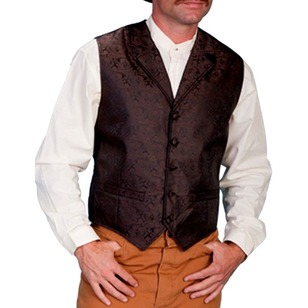 Scully Western Vest Men Paisley Cover Button Formal Rangewear F0_RW093 Image 4