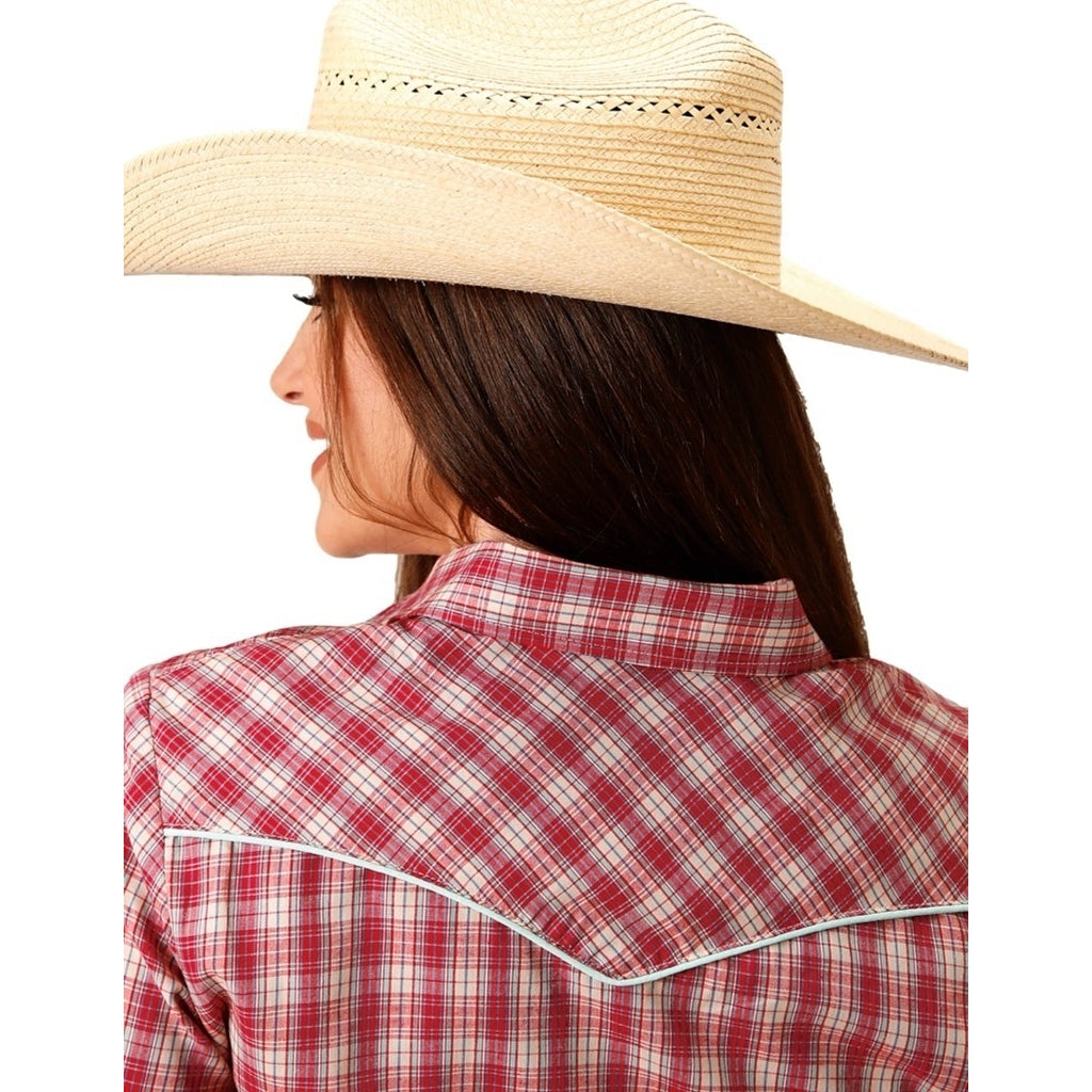 Roper Western Shirt Womens L/S Curved Yoke Red 01-050-0086-2003 RE Image 2