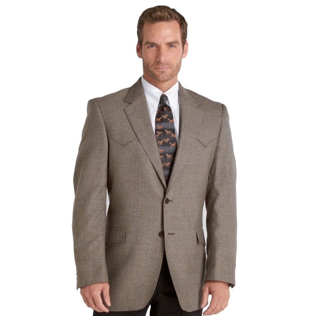 Circle S Western Sport Coat Mens Plano Donegal Button Front CC1032 Image 1