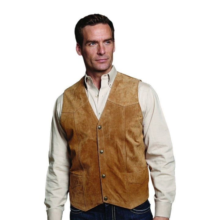 Cripple Creek Western Vest Mens Suede Leather Button Front ML3061 Image 3