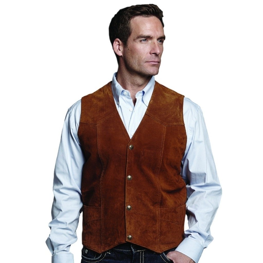 Cripple Creek Western Vest Mens Suede Leather Button Front ML3061 Image 4