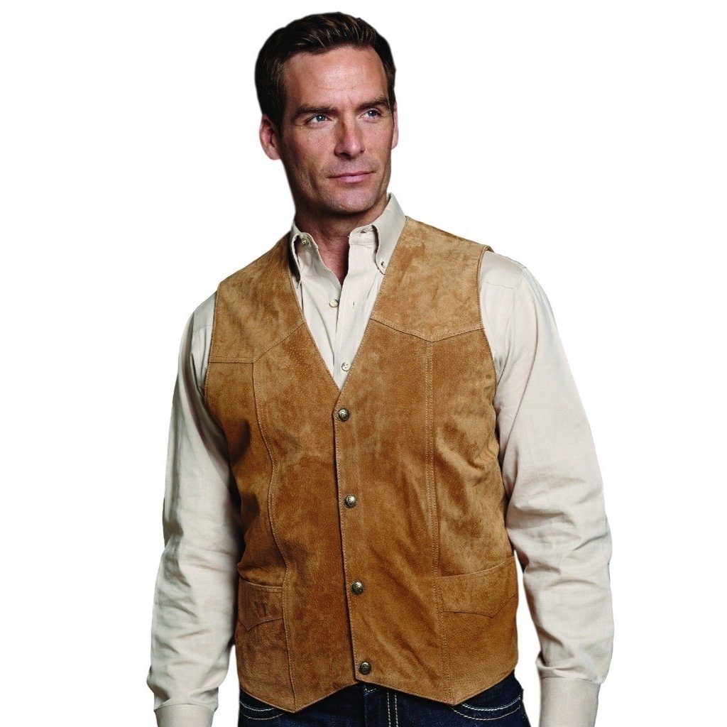 Cripple Creek Western Vest Mens Suede Leather Button Front ML3061 Image 4