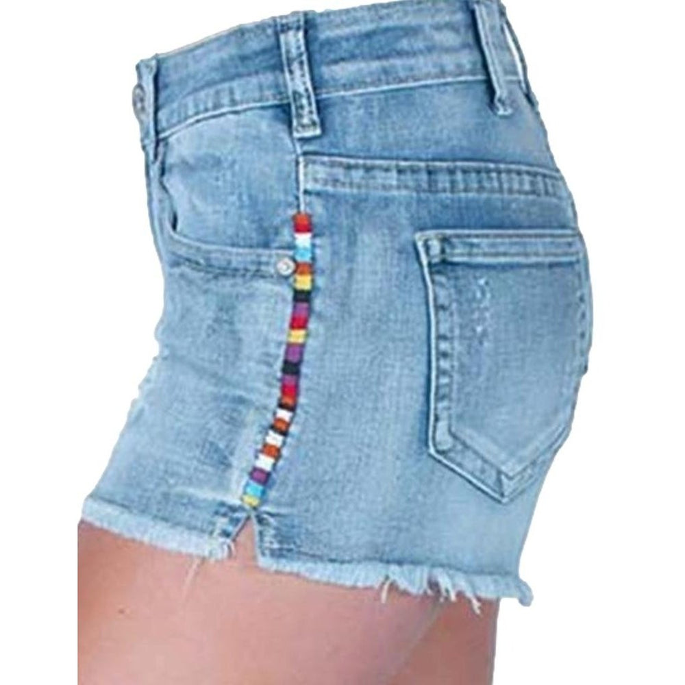 Cowgirl Tuff Western Shorts Womens Rainbow Button Light SHRBOW Image 2