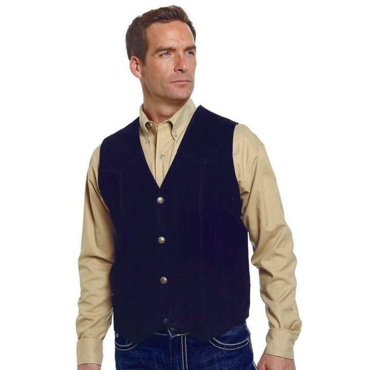 Cripple Creek Western Vest Mens Suede Leather Button Front ML3061 Image 1