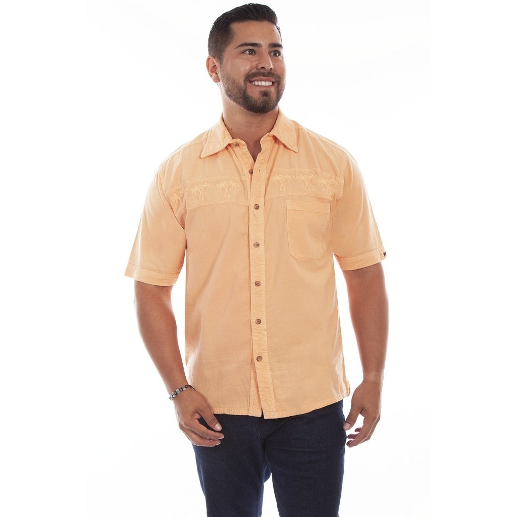 Scully Shirt Mens Short Sleeve Embroidered Palm Tree F0_5202 Image 3