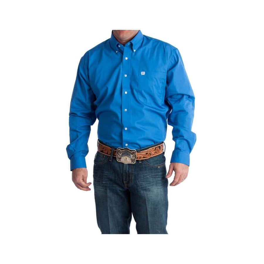 Cinch Western Shirt Mens Long Sleeve Button Down Solid Blue MTW1103799 Image 1