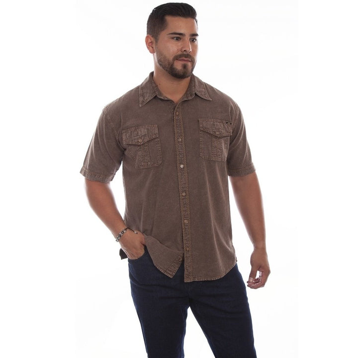 Scully Casual Shirt Mens Short Sleeve Voyager Button F0_5213 Image 3