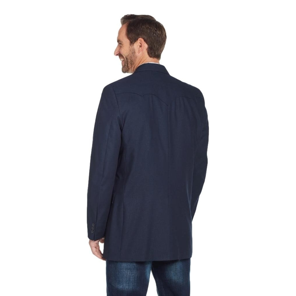 Circle S Western Sport Coat Mens Plano Vent Pockets Navy CC1087 Image 2