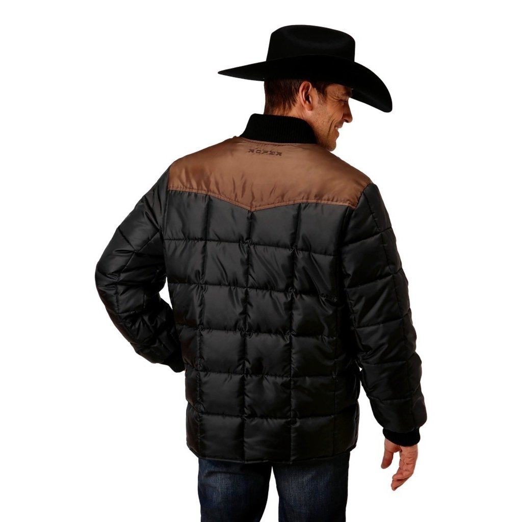 Roper Western Jacket Mens Polyester Quilt Black 03-097-0761-0531 BL Image 2