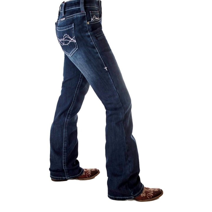 Cowgirl Tuff Western Jeans Womens Double Down Bootcut Med JDDFLL Image 2