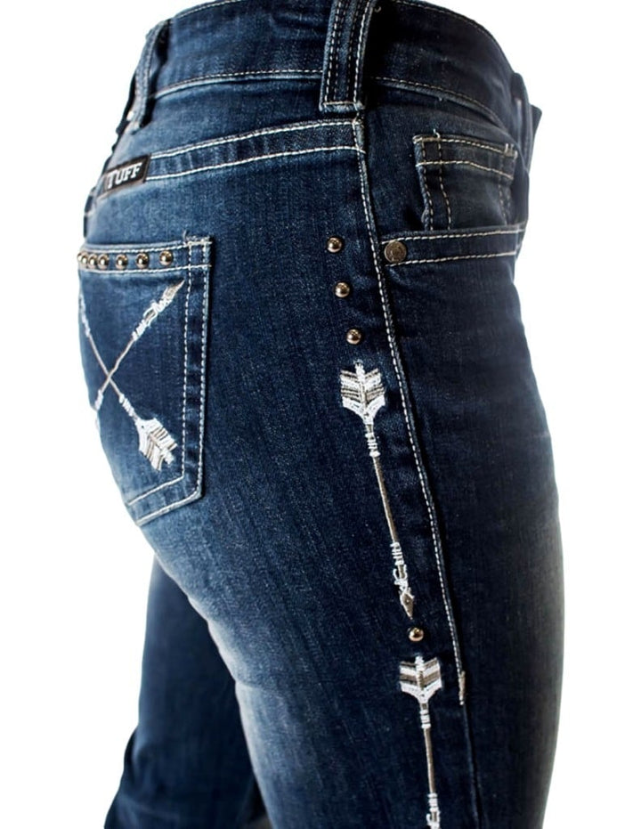 Cowgirl Tuff Western Jeans Womens Silver Arrows Bootcut Med JSILAW Image 3