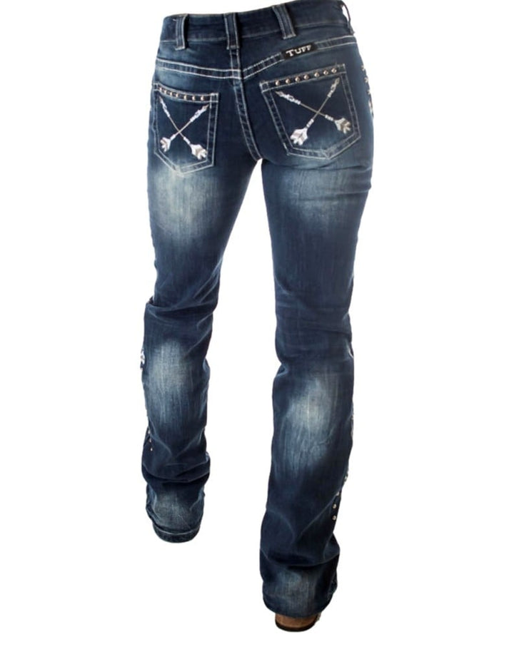 Cowgirl Tuff Western Jeans Womens Silver Arrows Bootcut Med JSILAW Image 4