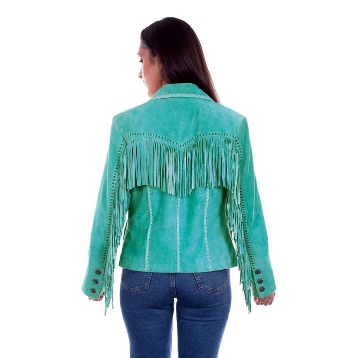 Scully Western Jacket Womens Suede Leather Fringe Laced F0_L1080 Image 2