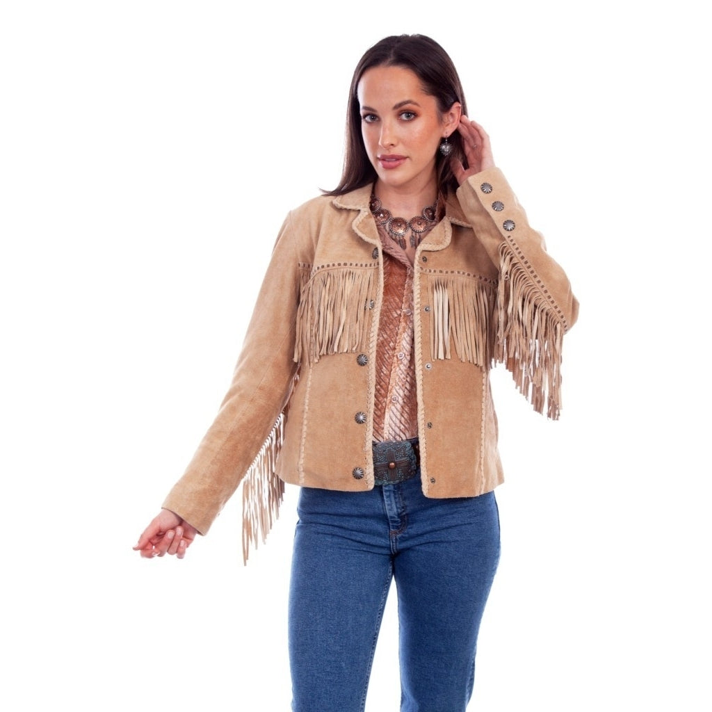 Scully Western Jacket Womens Suede Leather Fringe Laced F0_L1080 Image 3