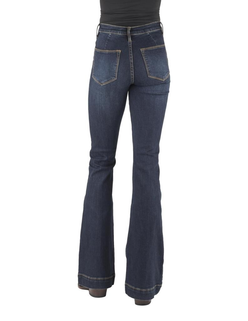 Stetson Western Jeans Womens High Rise Flare Slim 11-054-0921-2409 BU Image 3