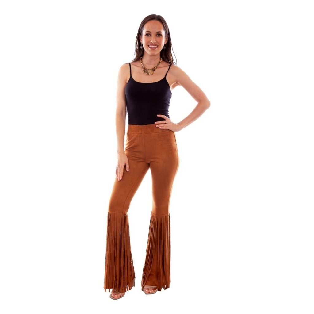 Scully Western Pants Womens Fringe Bell Bottom Elastic Waist F0_HC771 Image 3