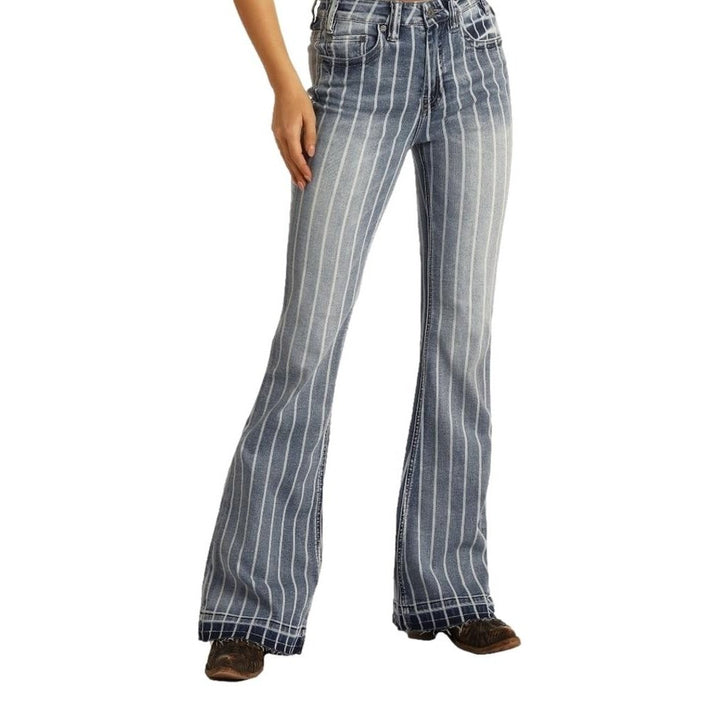 Rock and Roll Denim Jeans Womens Trouser High Rise Med W8H2533 Image 1