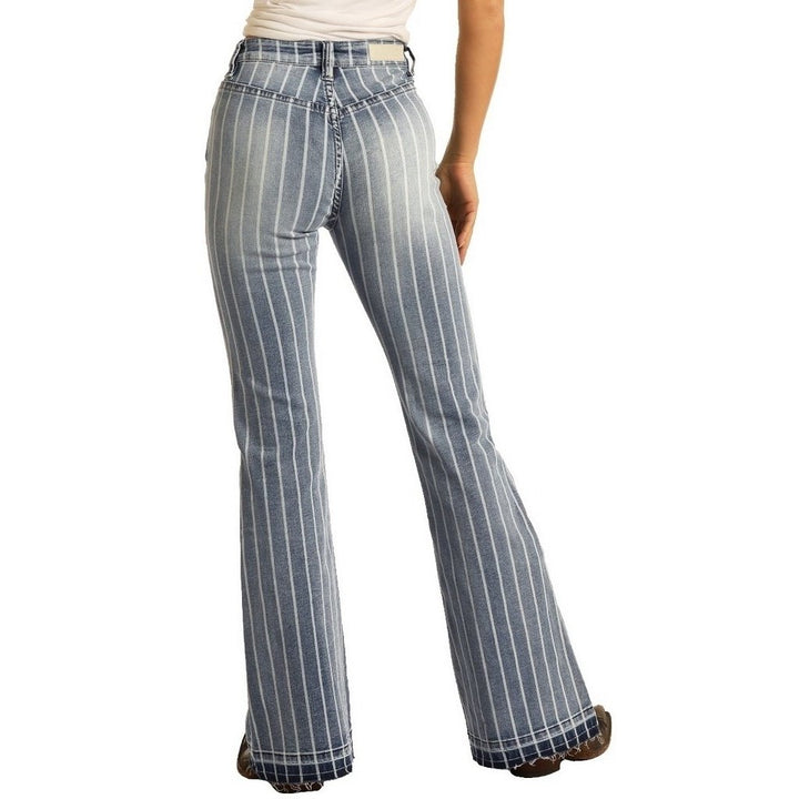 Rock and Roll Denim Jeans Womens Trouser High Rise Med W8H2533 Image 3