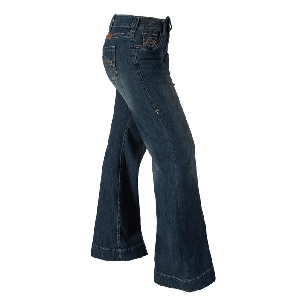 Cowgirl Tuff Western Jeans Womens DFMI Trouser Wide Leg Med DFMDWT Image 2