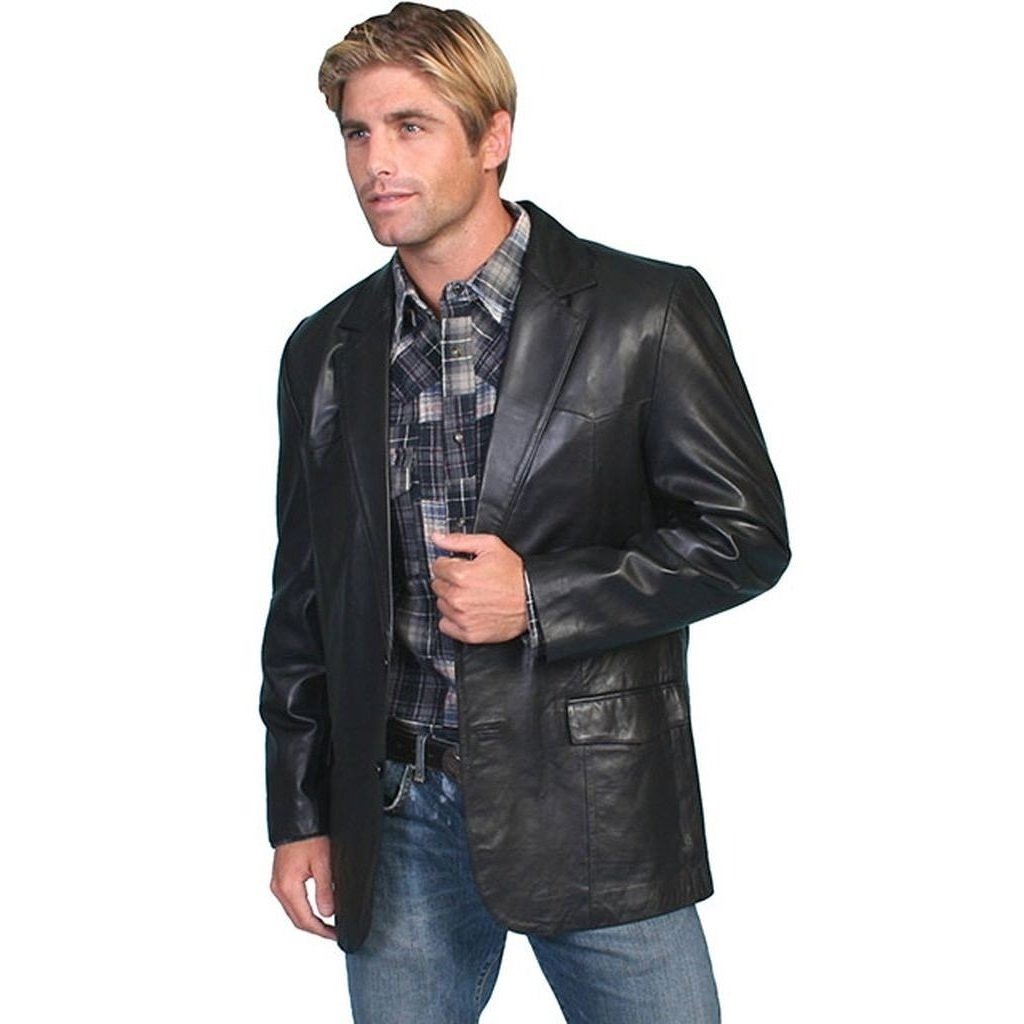 Scully Western Jacket Mens Blazer Leatherwear Button Back Vent F0_501 Image 2