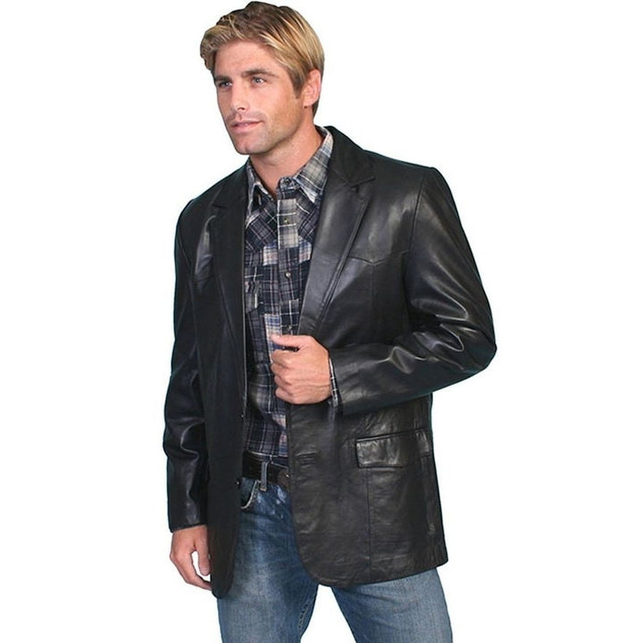 Scully Western Jacket Mens Blazer Leatherwear Button Back Vent F0_501 Image 1