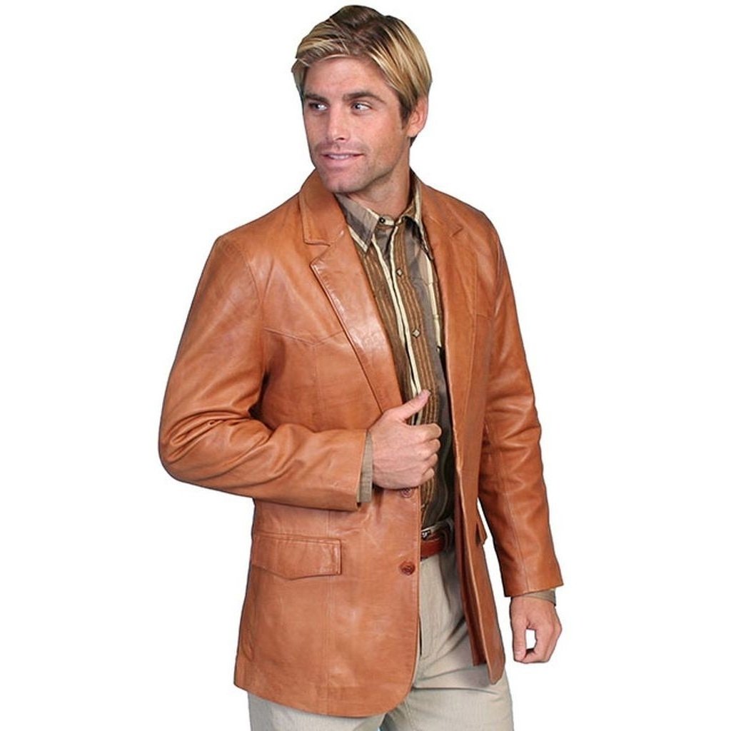 Scully Western Jacket Mens Blazer Leatherwear Button Back Vent F0_501 Image 1