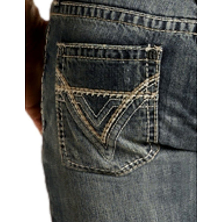 Rock and Roll Western Denim Jeans Mens Pistol Bootcut Indigo M0P2602 Image 3