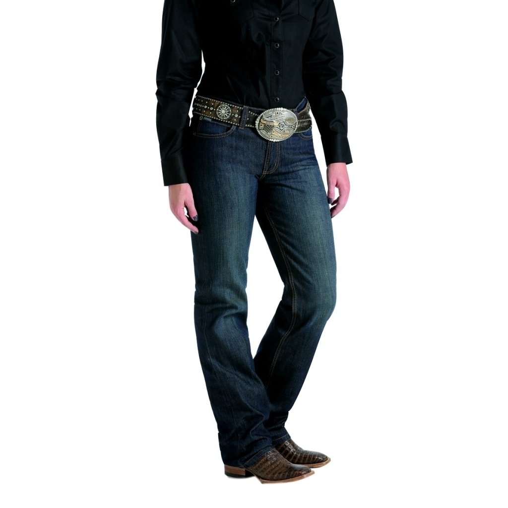 Cinch Western Denim Jeans Women Jenna Relaxed Straight Dark MJ80152071 Image 1