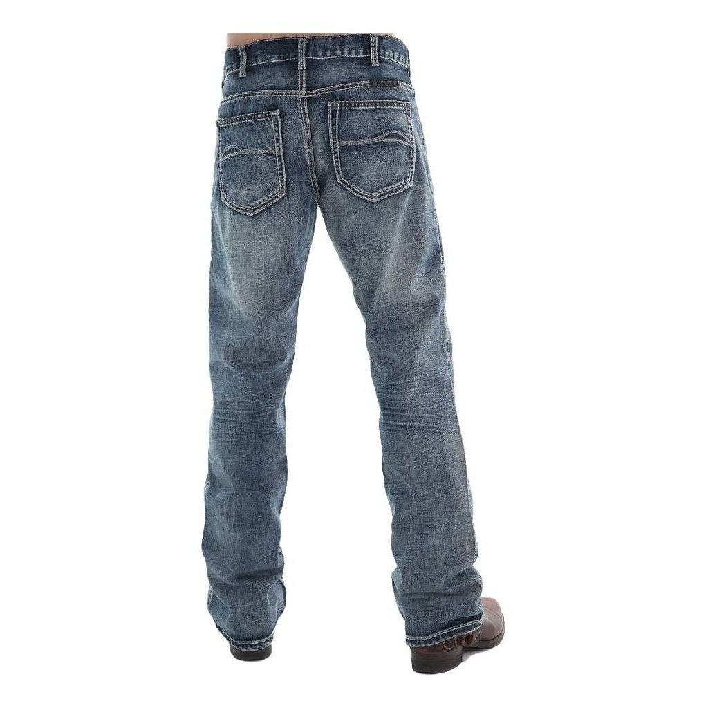 B. Tuff Western Denim Jeans Mens Steel Bootcut Relaxed Med Wash MSTEEL Image 2