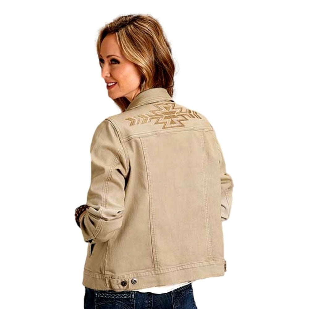 Stetson Western Jacket Womens Denim Pocket Khaki 11-098-0202-6013 TA Image 2