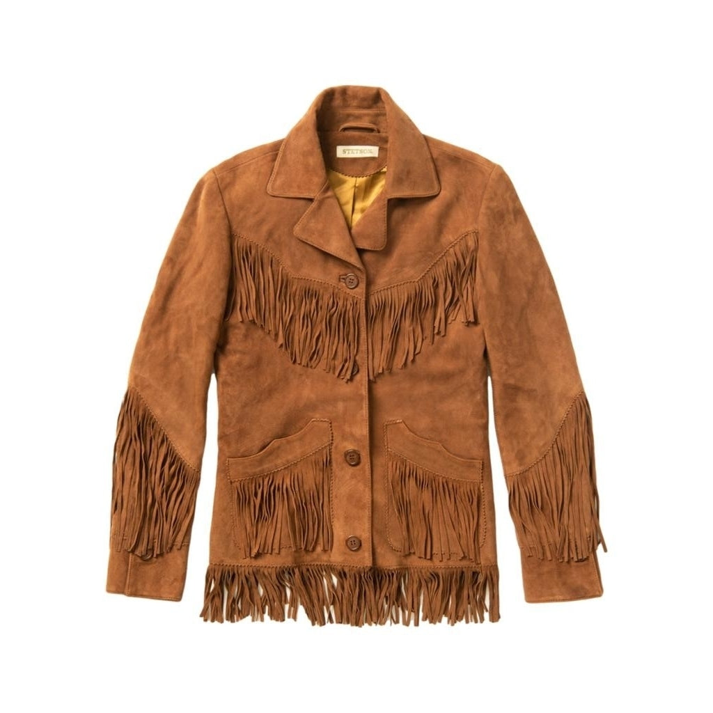 Stetson Western Jacket Womens Suede Fringe Brown 11-098-0539-0048 BR Image 1