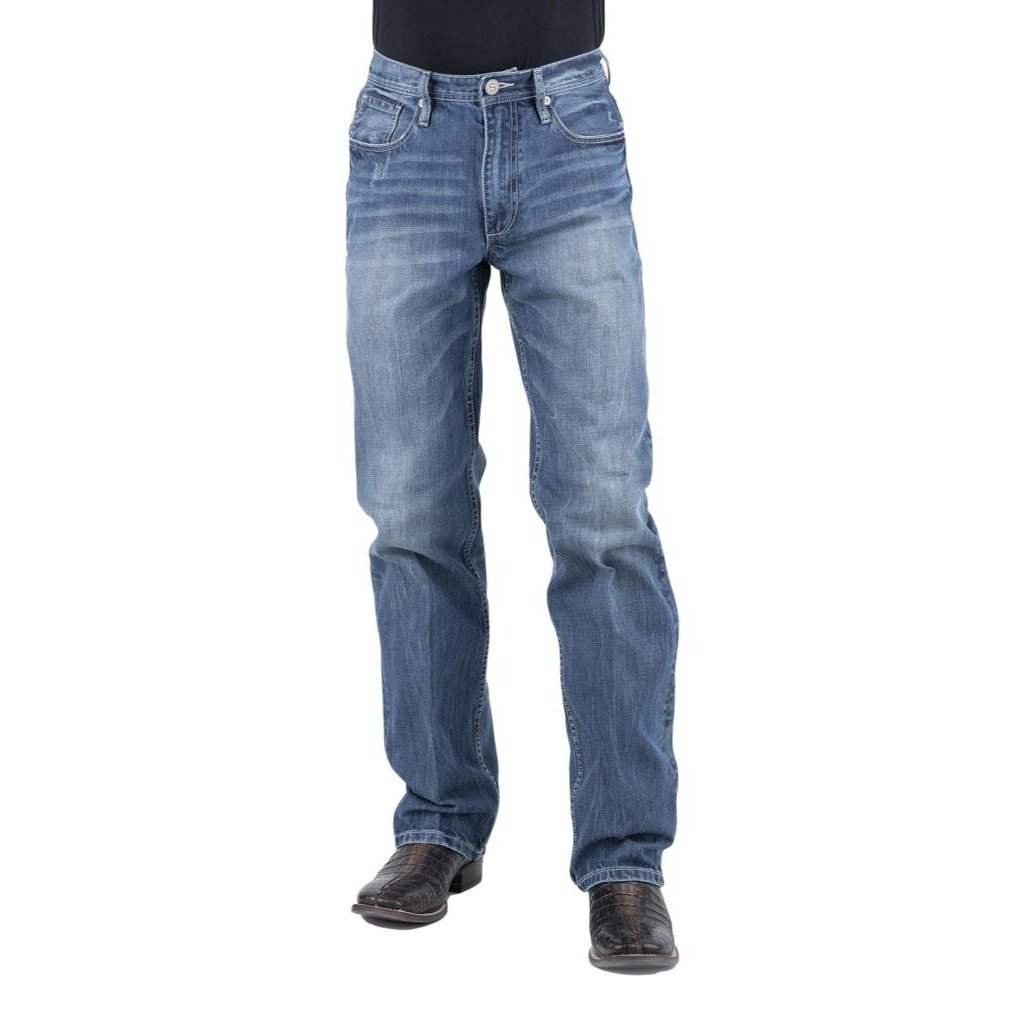 Stetson Western Denim Jeans Mens Relaxed Med Wash 11-004-1520-4068 BU Image 1