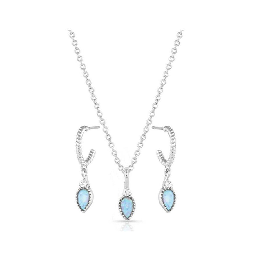 Montana Silversmiths Jewelry Set Womens Petite Charm Opal 19" JS5363 Image 1