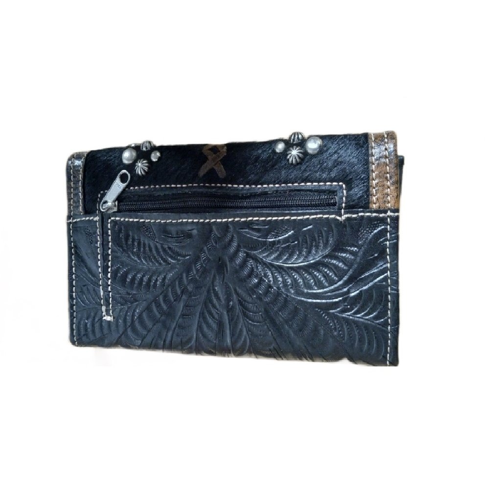 American West Western Wallet Womens River Rock Trifold Black 4122282 Image 3