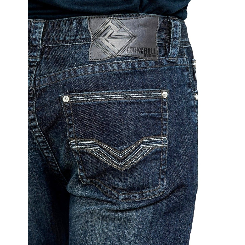 Rock and Roll Denim Jean Mens Revolver 38 X 36 Dark Vintage M1R2372 Image 4