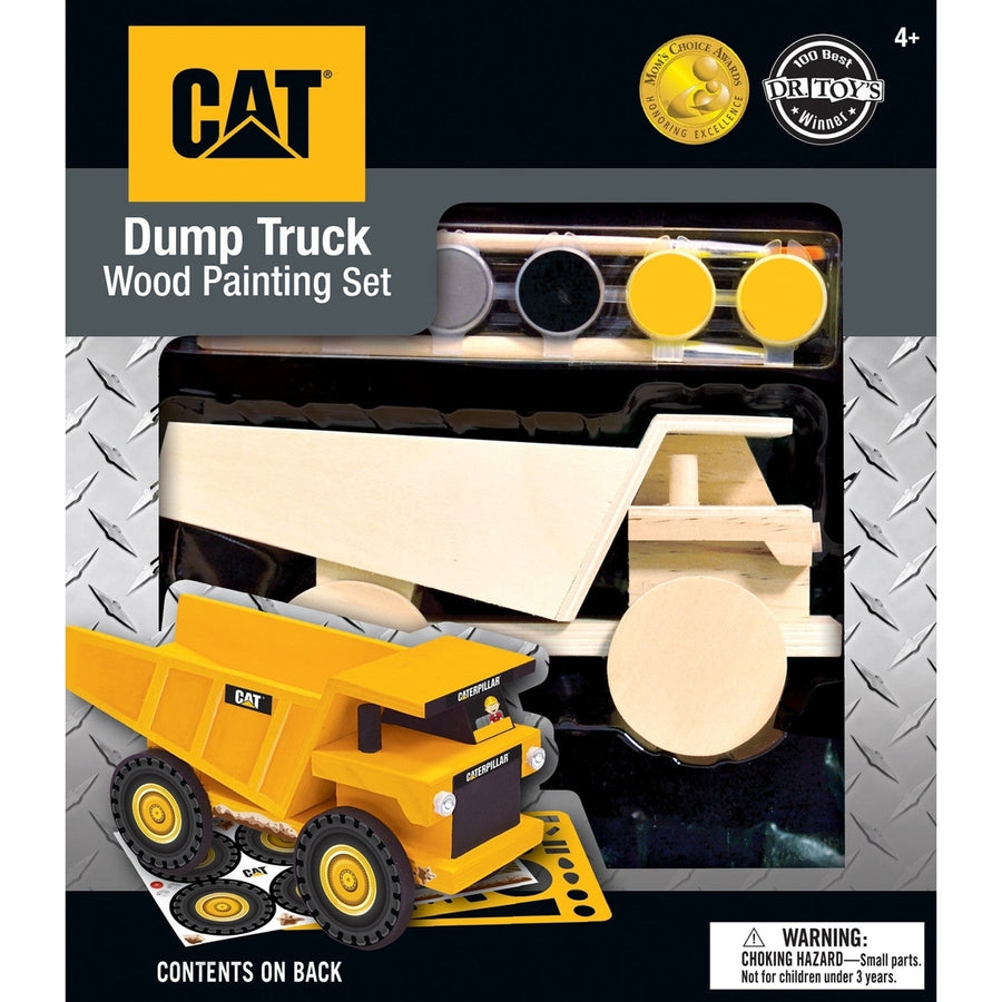 CAT - Caterpillar Dump Truck Wood Craft and Paint Kit Image 1