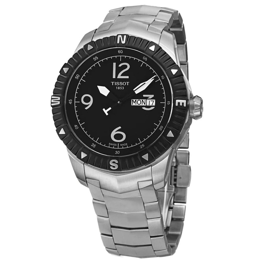 Tissot Mens T-Navigator Black Dial Stainless Steel Watch T0624301105700 100m Image 1