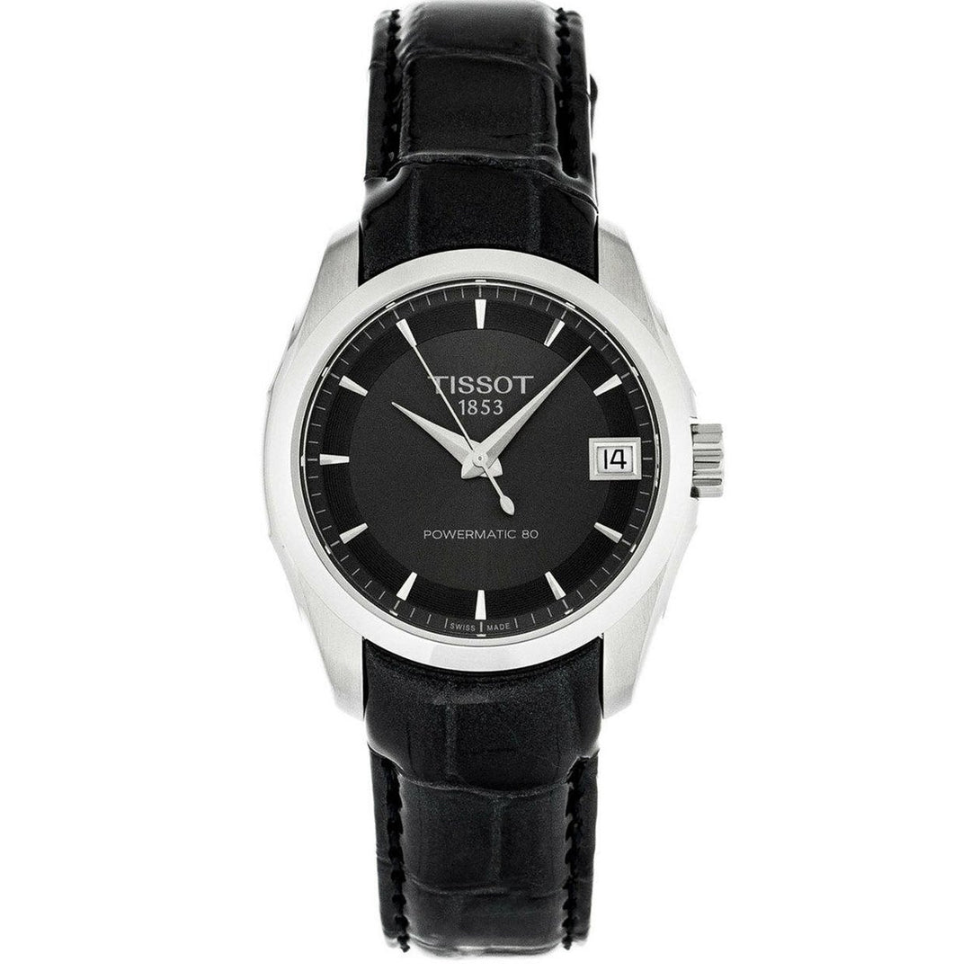 Tissot Couturier Black Dial Womens Watch T0352071606100 Stainless Steel Leather Image 1