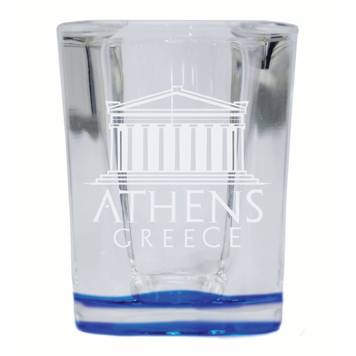 Athens Greece Souvenir 2 Ounce Engraved Shot Glass Square Image 3