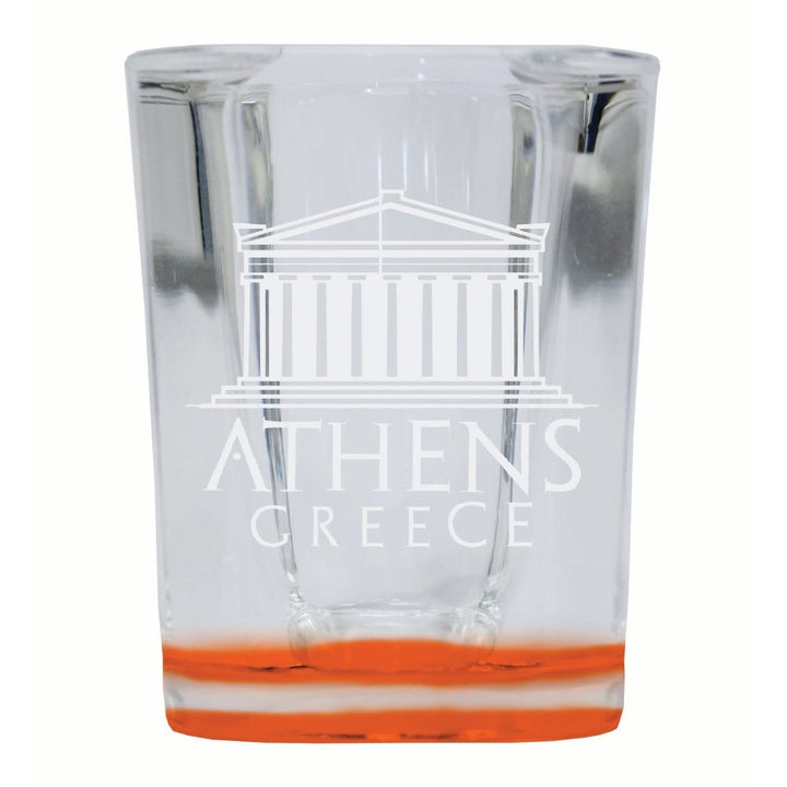 Athens Greece Souvenir 2 Ounce Engraved Shot Glass Square Image 4