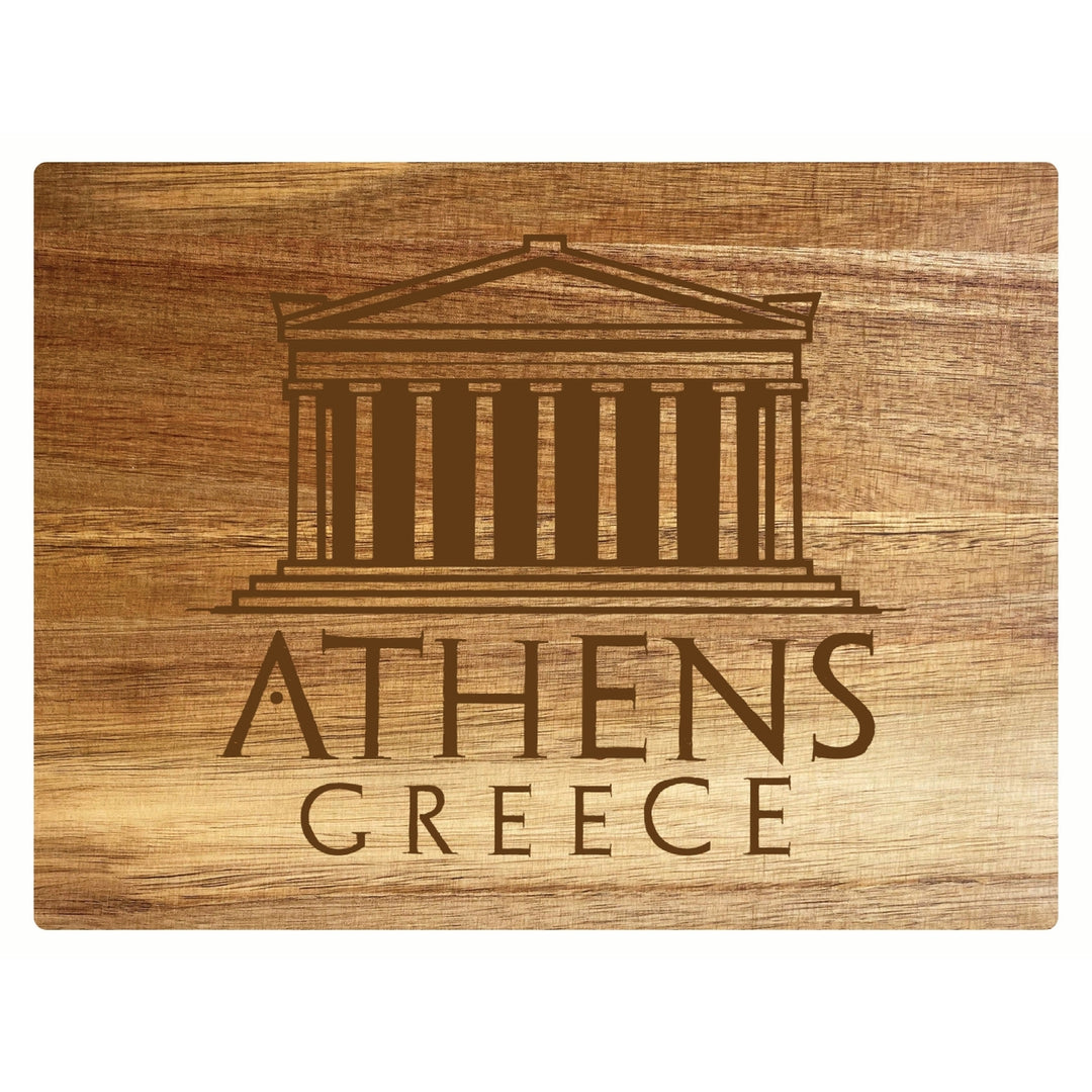 Athens Greece Souvenir Wooden Cutting Board 8 x 6 Image 1