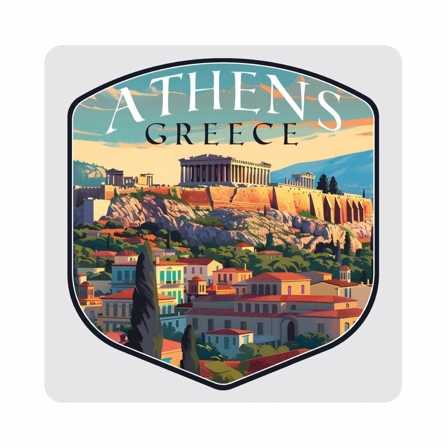 Athens Greece Acropolis Cityscape Design Souvenir 4x4-Inch Coaster Acrylic 4 Pack Image 1