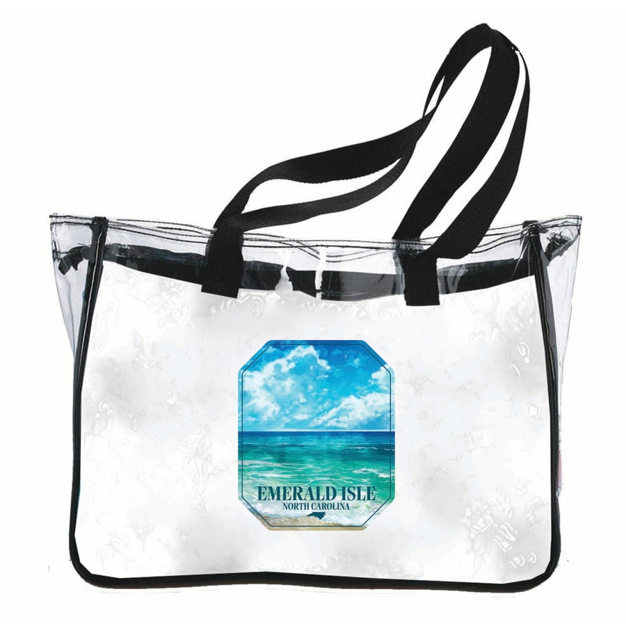 Emerald Isle North Carolina Serene Ocean Design Souvenir Clear Tote Bag Image 1