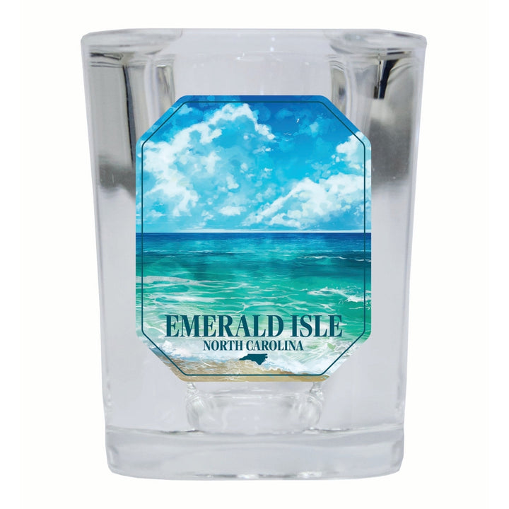 Emerald Isle North Carolina Serene Ocean Design Souvenir 2 Ounce Shot Glass Square Image 1