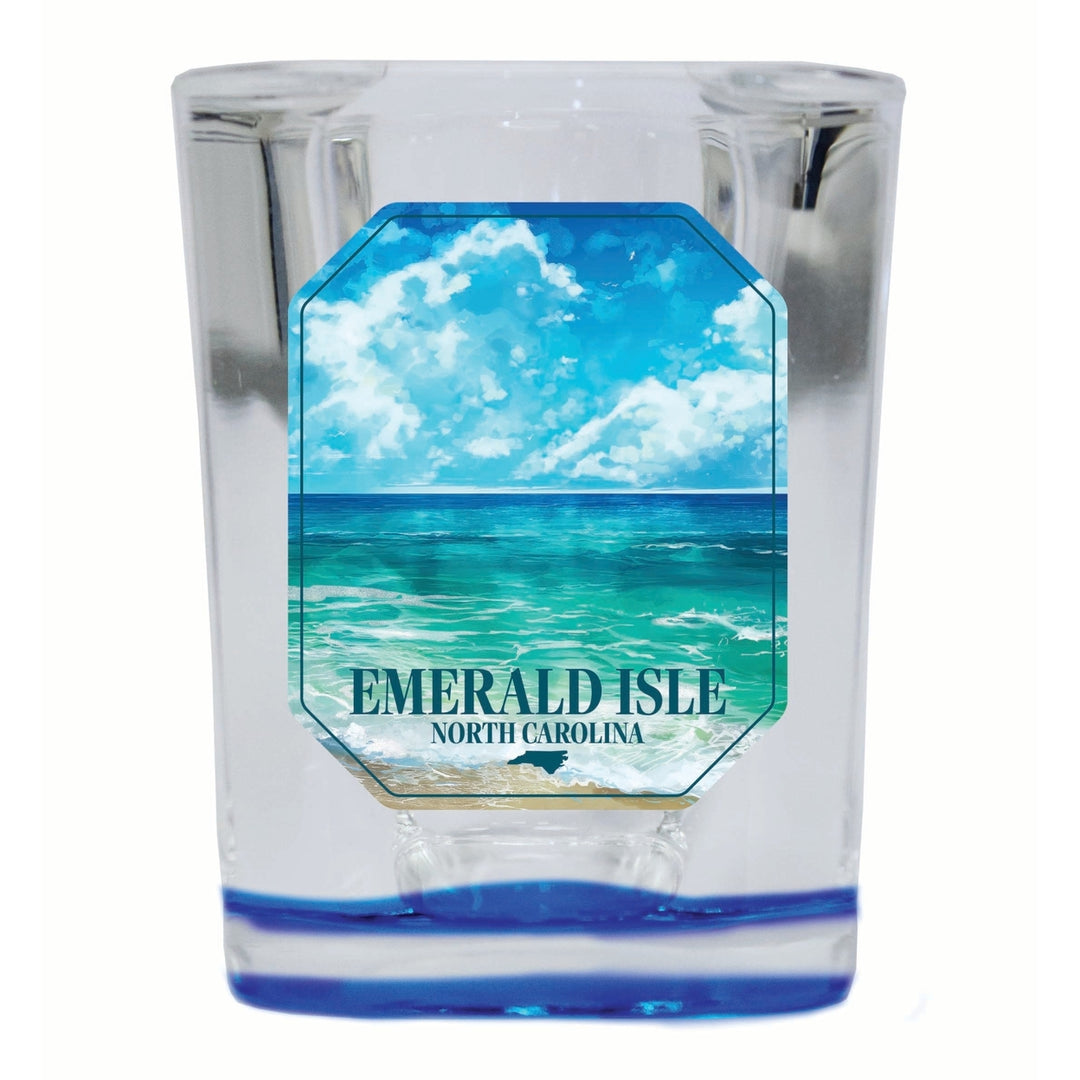 Emerald Isle North Carolina Serene Ocean Design Souvenir 2 Ounce Shot Glass Square Image 2