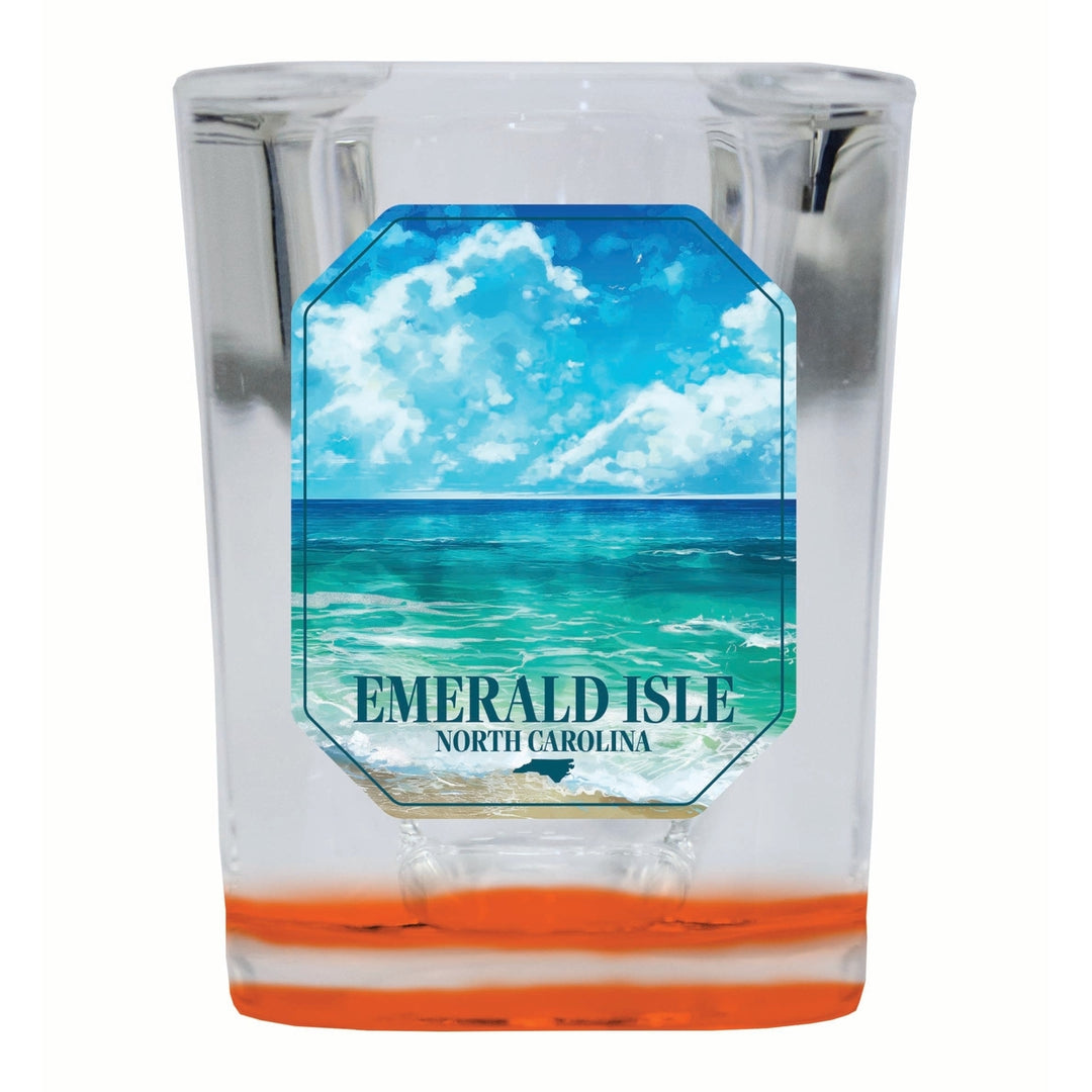 Emerald Isle North Carolina Serene Ocean Design Souvenir 2 Ounce Shot Glass Square Image 4