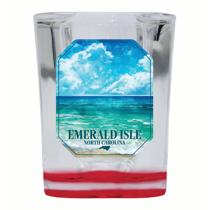 Emerald Isle North Carolina Serene Ocean Design Souvenir 2 Ounce Shot Glass Square Image 4