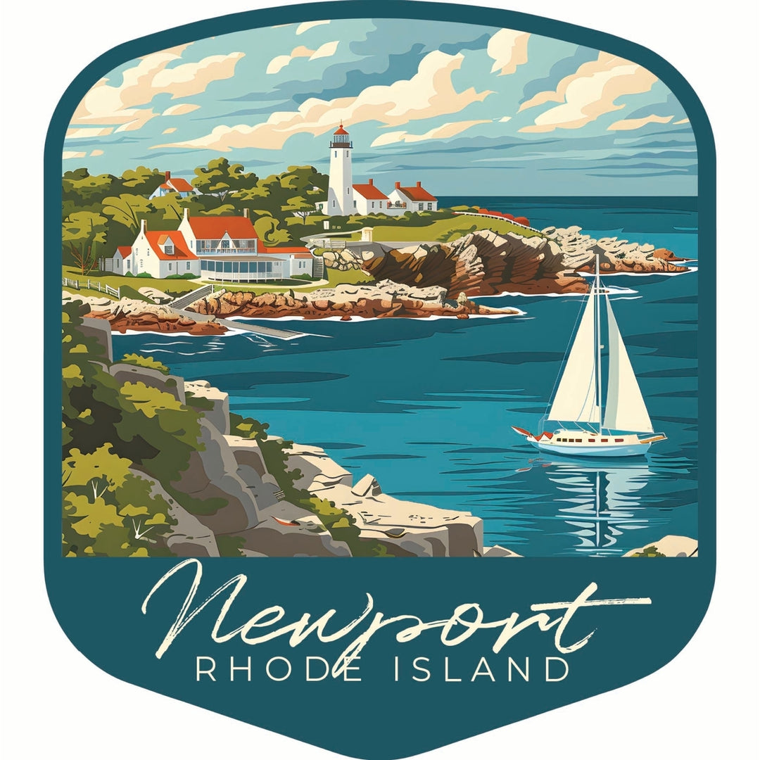 Newport Rhode Island Lighthouse on the Coast Design Souvenir Vinyl Decal Sticker Image 1