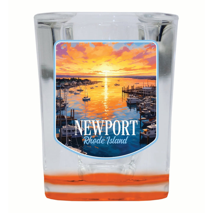 Newport Rhode Island Sunset over the Bay Design Souvenir 2 Ounce Shot Glass Square Image 1